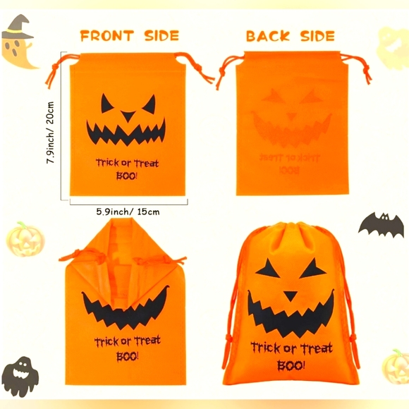 Halloween Weewooday "Trick or Treat Boo" Bags for kids - pack of 32 - Picture 7 of 7